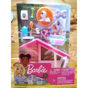 NEW Mattel Barbie Estate Furniture DREAM HOUSE DOG SET Food, Dishes, Bed, Bath++